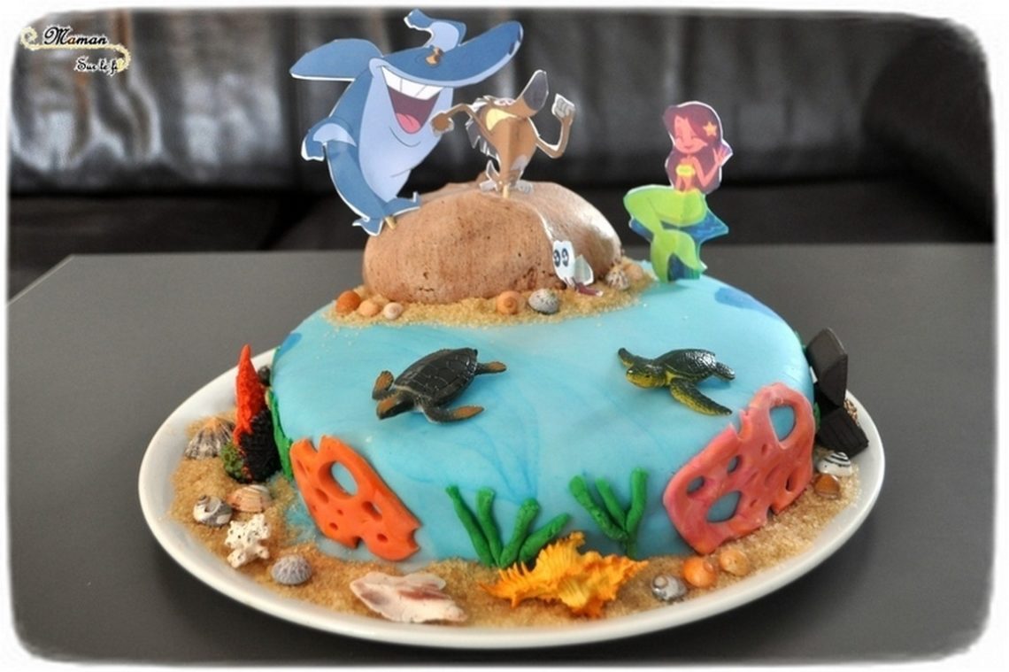 Stitch sur gâteau plage tropicale 🍰