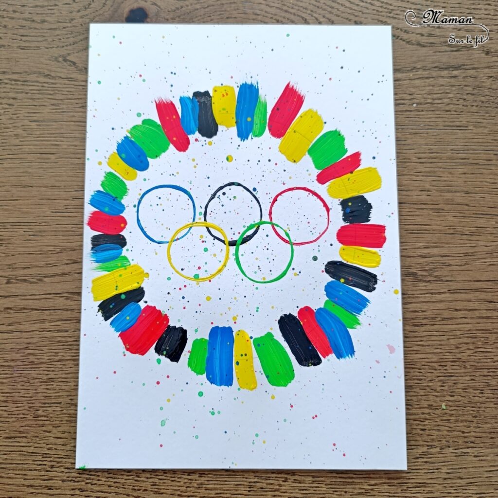 Peindre les anneaux olympiques avec un rouleau de PQ en carton : activité créative, peinture et manuelle enfants - Peinture avec des rouleaux de papier toilettes en carton et un pinceau - Peinture éclaboussée et aquarelle - Recyclage et surcyclage - Ronds, cercles, géométrie - Thème jeux olympiques, sports - Bricolage sympa et facile - Arts visuels Maternelle et cycle 2 - Arts visuels et atelier Maternelle et élémentaire - Créativité - Cycle 1 ou 2 - tutoriel photos - mslf