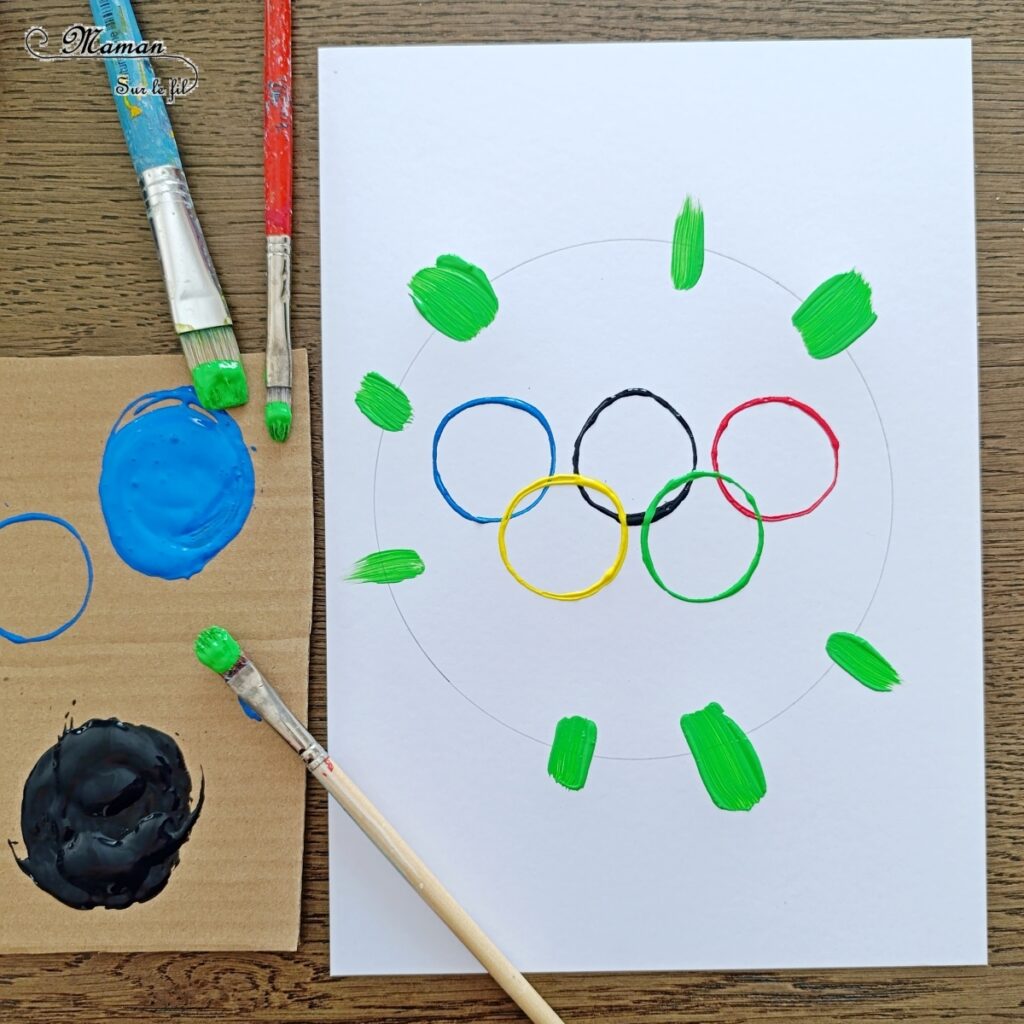 Peindre les anneaux olympiques avec un rouleau de PQ en carton : activité créative, peinture et manuelle enfants - Peinture avec des rouleaux de papier toilettes en carton et un pinceau - Peinture éclaboussée et aquarelle - Recyclage et surcyclage - Ronds, cercles, géométrie - Thème jeux olympiques, sports - Bricolage sympa et facile - Arts visuels Maternelle et cycle 2 - Arts visuels et atelier Maternelle et élémentaire - Créativité - Cycle 1 ou 2 - tutoriel photos - mslf