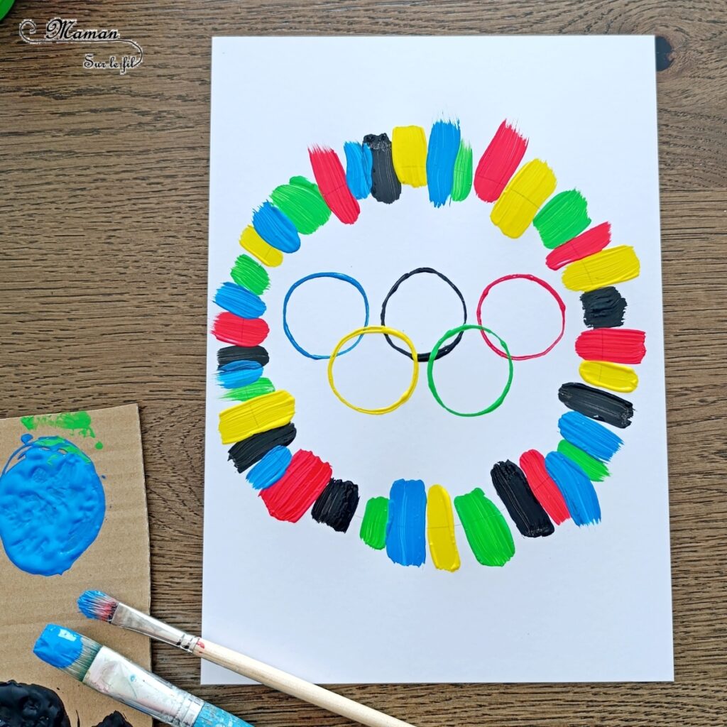 Peindre les anneaux olympiques avec un rouleau de PQ en carton : activité créative, peinture et manuelle enfants - Peinture avec des rouleaux de papier toilettes en carton et un pinceau - Peinture éclaboussée et aquarelle - Recyclage et surcyclage - Ronds, cercles, géométrie - Thème jeux olympiques, sports - Bricolage sympa et facile - Arts visuels Maternelle et cycle 2 - Arts visuels et atelier Maternelle et élémentaire - Créativité - Cycle 1 ou 2 - tutoriel photos - mslf