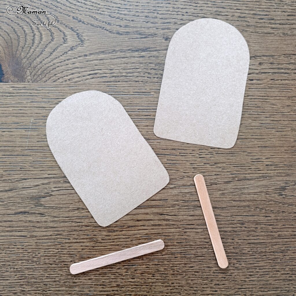 Fabriquer des glaces en papier déchiré et récup' : activité créative, récup' et manuelle enfants - Bricolage à partir de chutes de papiers unis et à motifs - Recyclage, surcyclage de bâtonnets de glace en bois et de carton - Déchirage, collage - Thème gourmandises, sucre, alimentation, anniversaires, été - Décoration - Bricolage sympa et facile - Arts visuels Maternelle et cycle 2 - Arts visuels et atelier nature Maternelle et élémentaire - Créativité - Cycle 1 ou 2 - tutoriel photos - mslf