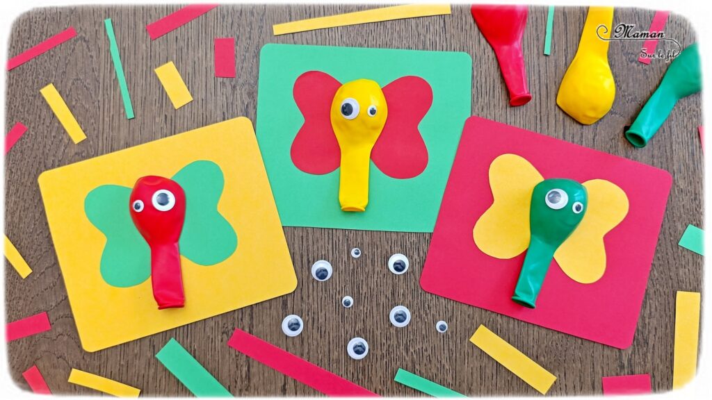 Fabriquer des cartes éléphants avec des ballons de baudruche : activité créative et manuelle enfants - Utilisation de chutes de papier, découpage, collage - Cartes rigolotes et colorées à utiliser comme carton d'invitation pour un anniversaire - Thème animaux de la savane, Afrique, safari - Bricolage sympa et facile - Arts visuels Maternelle et cycle 2 - Maternelle et élémentaire - Créativité - Cycle 1 ou 2 - tutoriel photos - mslf