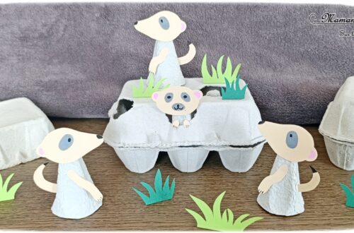 Fabriquer des suricates et leur terrier en boîte à oeufs : activité créative, récup' et manuelle enfants - Recyclage, surcyclage de boîte en carton - Bricolage, découpage, collage, dessin - Thème animaux de la savane, du désert, Afrique, été - Bricolage sympa et facile - Arts visuels Maternelle et cycle 2 - Maternelle et élémentaire - Créativité - Cycle 1 ou 2 - tutoriel photos - mslf