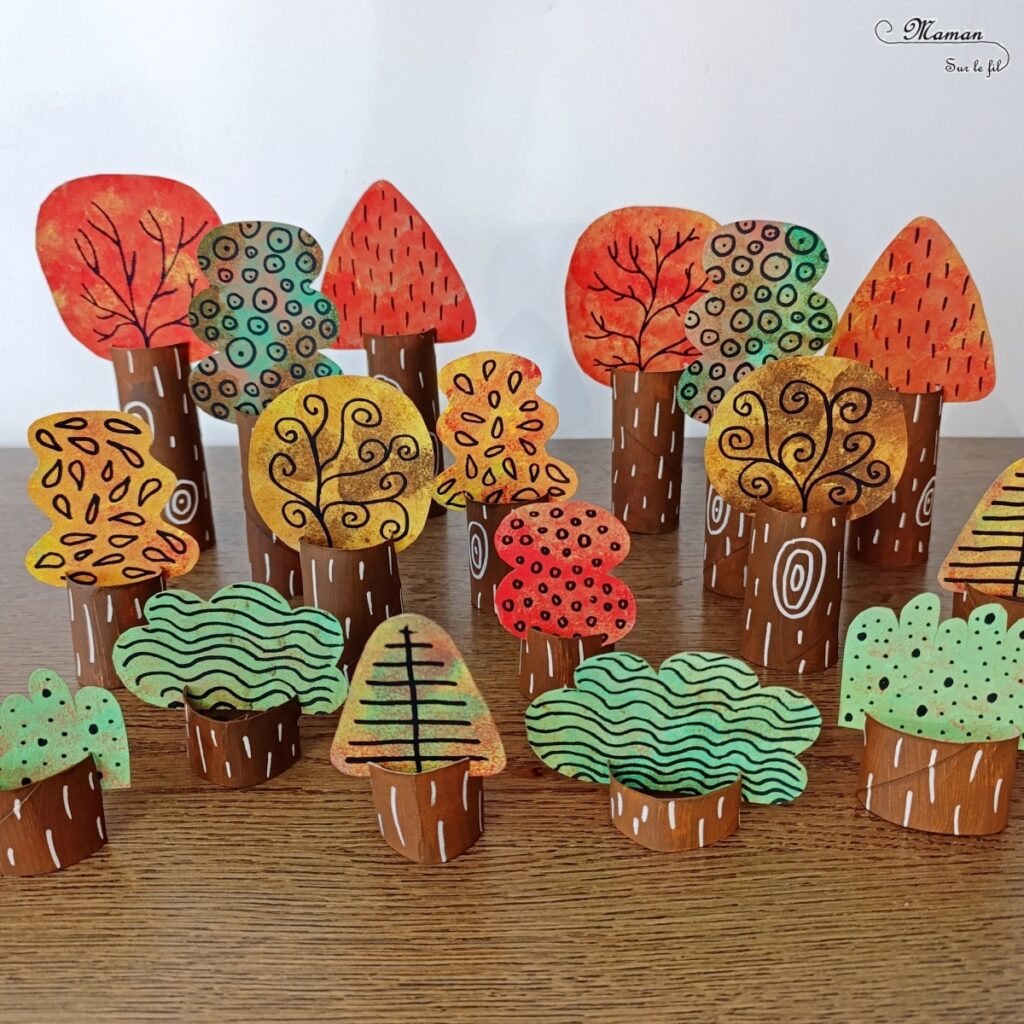 Fabriquer une forêt d'automne en récup' : activité créative, peinture et manuelle enfants - Idée de DIY d'automne piochée dans le carnet de saison Citeo - à télécharger gratuitement sur leur site - Recyclage et surcyclage de carton et de rouleaux de papier toilette, pq - Peinture, dessin et graphismes - Thème automne, forêt, arbres, feuilles - Bricolage et décoration sympa et facile - Arts visuels Maternelle et cycle 2 - Maternelle et élémentaire - Créativité - Cycle 1 ou 2 - tutoriel photos - mslf