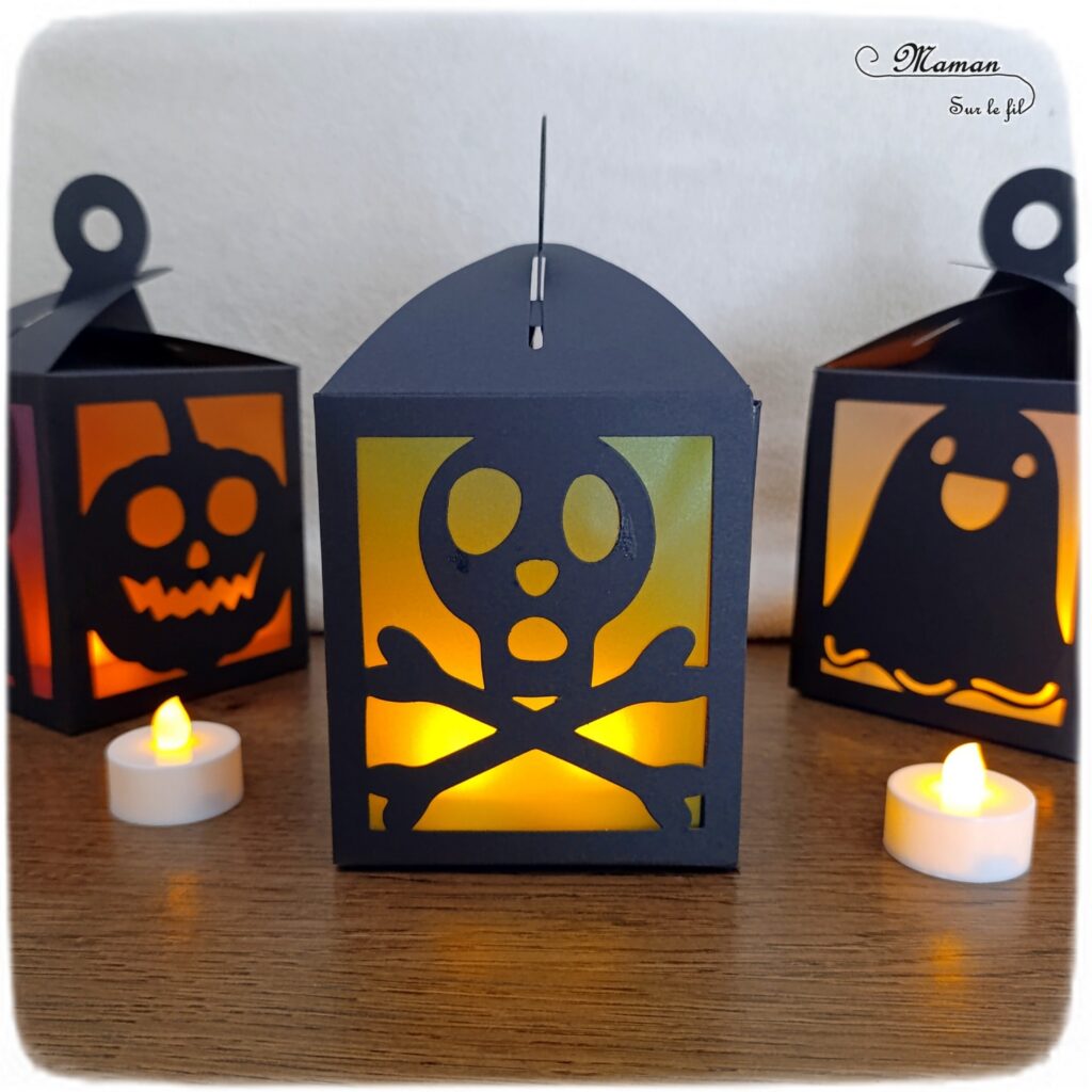 Fabriquer une lanterne lumineuse d'Halloween : activité créative et manuelle enfants - Tutoriel et tout le matériel vient de chez 10 Doigts - Collage de papier de soie de couleur pour effet transparence - Lanterne avec squelette, citrouille, fantôme, chat - Kit tout compris - Bricolage, DIY, décoration pour Halloween - Fait maison - Thème Halloween et créatures imaginaires et légendaires - Bricolage sympa et facile - Arts visuels Maternelle et cycle 2 - Maternelle et élémentaire - Créativité - Cycle 1 ou 2 - tutoriel photos - mslf