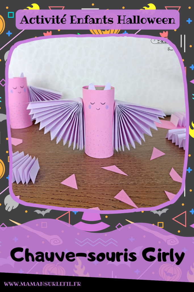 Fabriquer une chauve-souris avec un rouleau de papier toilette : activité créative, manuelle et récup' enfants - Recyclage, surcyclage d'un rouleau de PQ - Pliage de papier en éventail - Bricolage girly et mignon - Découpage, collage - Thème Halloween, animaux volants, animaux de la forêt - Bricolage et décoration sympa et facile - Arts visuels Maternelle et cycle 2 - Maternelle et élémentaire - Créativité - Cycle 1 ou 2 - tutoriel photos - mslf