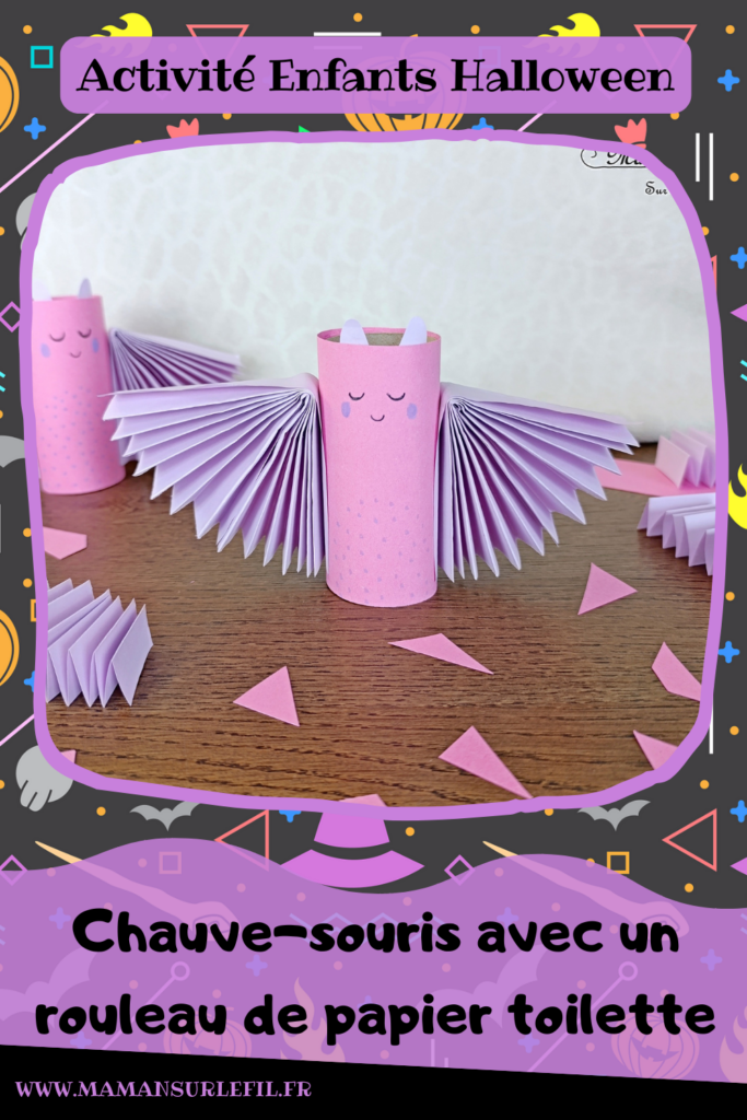 Fabriquer une chauve-souris avec un rouleau de papier toilette : activité créative, manuelle et récup' enfants - Recyclage, surcyclage d'un rouleau de PQ - Pliage de papier en éventail - Bricolage girly et mignon - Découpage, collage - Thème Halloween, animaux volants, animaux de la forêt - Bricolage et décoration sympa et facile - Arts visuels Maternelle et cycle 2 - Maternelle et élémentaire - Créativité - Cycle 1 ou 2 - tutoriel photos - mslf