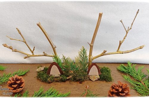 Fabriquer des bois de cerf Nature et Récup' : activité créative, récup' et manuelle enfants - Bricolage et Land art - Base en carton et utilisation d'éléments naturels (mousse, écorce, branches, branches de thuya...) - Décoration - Recyclage, surcyclage - Atelier Nature - Thème automne, animaux de la forêt, bois - Bricolage et décoration sympa et facile - Arts visuels Maternelle et cycle 2 - Maternelle et élémentaire - Créativité - Cycle 1 ou 2 - tutoriel photos - mslf