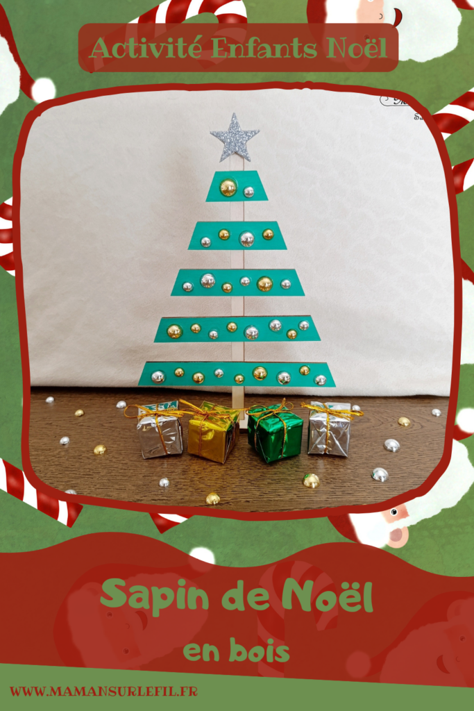 Fabriquer un sapin de Noël lumineux en bois : activité créative et manuelle enfants -Le tutoriel et tout le matériel vient de chez 10 Doigts - Sapin en bois, cabochons dorés et argentés, strass, peinture, mini cadeaux, guirlande lumineuse - Bricolage, DIY, décoration de Noël Fait maison - Kit tout compris - Thème Noël, hiver- Bricolage sympa et facile - Arts visuels Maternelle et cycle 2 - Maternelle et élémentaire - Créativité - Cycle 1 ou 2 - tutoriel photos - mslf