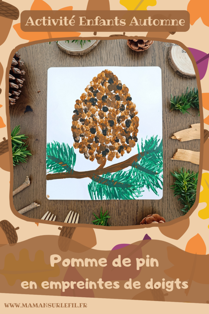 Peindre une pomme de pin avec des empreintes de doigts et une fourchette : activité créative, peinture et manuelle enfants - Techniques de peinture rigolote - Nuances de couleurs marrons et automnales - Atelier nature, forêt, arbres - Thème automne, forêt, arbres - Bricolage et décoration sympa et facile - Arts visuels Maternelle et cycle 2 - Maternelle et élémentaire - Créativité - Cycle 1 ou 2 - tutoriel photos - mslf