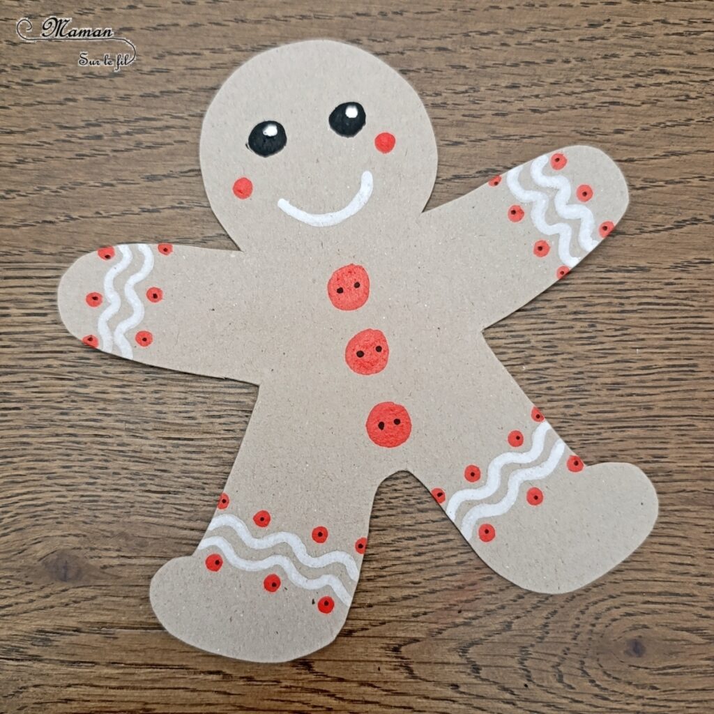 Fabriquer un bonhomme en pain d'épices en récup' avec son petit cadeau dans les bras : activité créative, récup' et manuelle enfants - Bricolage et décoration en carton - Découpage, dessin, graphismes, bonnet de Noël - Suspension DIY pour le sapin -Fait Maison - Thème Noël, hiver, gourmandises - Bricolage et décoration sympa et facile - Arts visuels Maternelle et cycle 2 - Maternelle et élémentaire - Créativité - Cycle 1 ou 2 - tutoriel photos - mslf