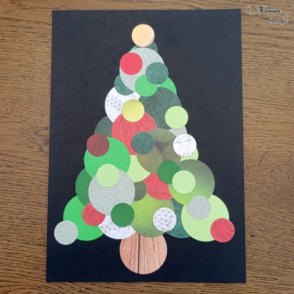 Créer un sapin avec des ronds de papier : activité créative, récup' et manuelle enfants - Bricolage et décoration pour Noël - Cercle, compas ou perforatrice ronds - Découpage, collage - Dessin et graphismes - Thème Noël, hiver - Bricolage et décoration DIY Fait maison sympa et facile - Arts visuels Maternelle et cycle 2 - Maternelle et élémentaire - Créativité - Cycle 1 ou 2 - tutoriel photos - mslf