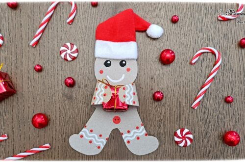 Fabriquer un bonhomme en pain d'épices en récup' avec son petit cadeau dans les bras : activité créative, récup' et manuelle enfants - Bricolage et décoration en carton - Découpage, dessin, graphismes, bonnet de Noël - Suspension DIY pour le sapin -Fait Maison - Thème Noël, hiver, gourmandises - Bricolage et décoration sympa et facile - Arts visuels Maternelle et cycle 2 - Maternelle et élémentaire - Créativité - Cycle 1 ou 2 - tutoriel photos - mslf