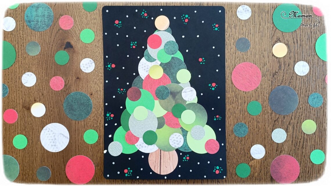 Créer un sapin avec des ronds de papier : activité créative, récup' et manuelle enfants - Bricolage et décoration pour Noël - Cercle, compas ou perforatrice ronds - Découpage, collage - Dessin et graphismes - Thème Noël, hiver - Bricolage et décoration DIY Fait maison sympa et facile - Arts visuels Maternelle et cycle 2 - Maternelle et élémentaire - Créativité - Cycle 1 ou 2 - tutoriel photos - mslf