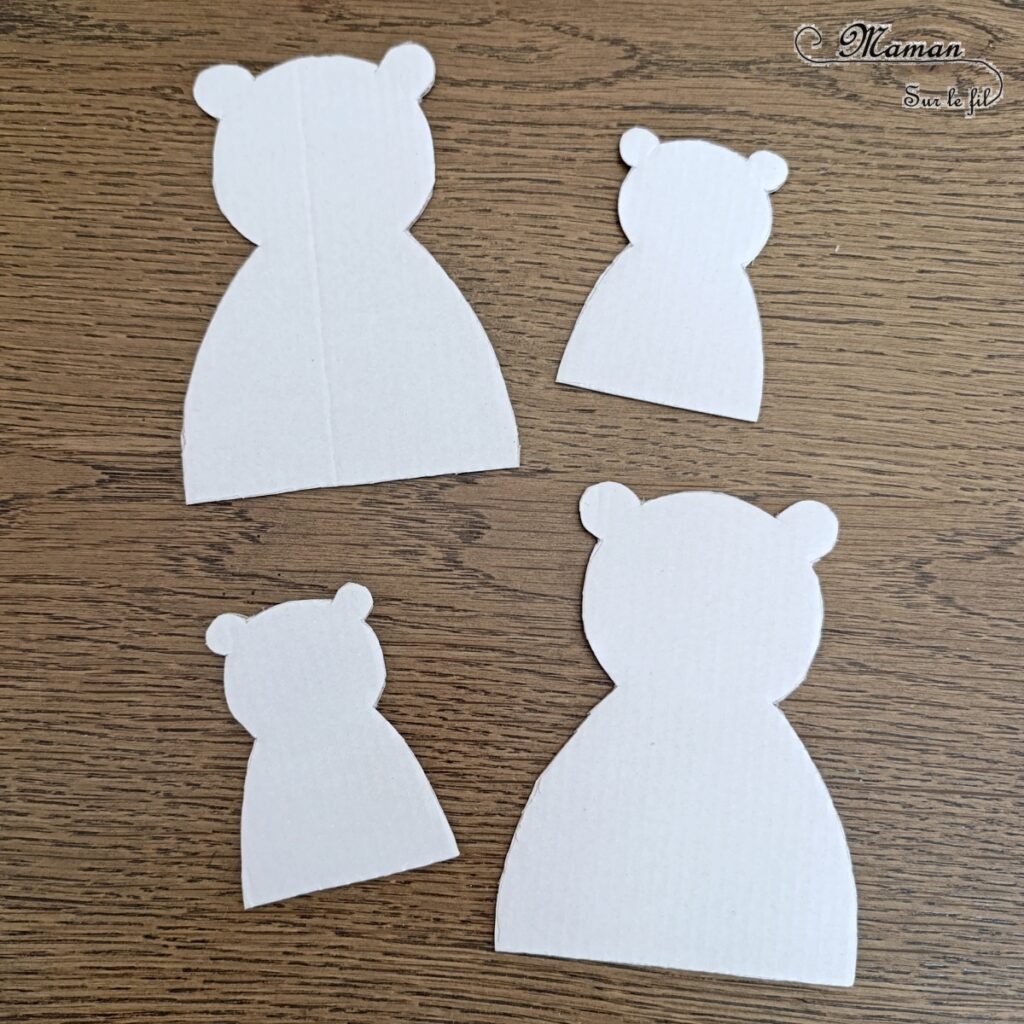 Fabriquer une famille d'ours polaires en carton et laine : activité créative, récup' et manuelle enfants - Recyclage, surcyclage de carton blanc - Découpage, Motricité fine pour enrouler la laine, dessin - Bricolage et décoration DIY - Couple et enfants Ours blancs - Thème hiver, animaux du froid et de la banquise - Bricolage et décoration sympa et facile - Arts visuels Maternelle et cycle 2 - Maternelle et élémentaire - Créativité - Cycle 1 ou 2 - tutoriel photos - mslf