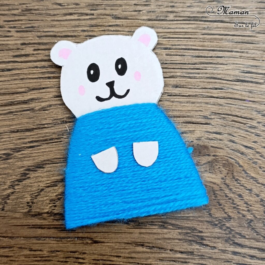 Fabriquer une famille d'ours polaires en carton et laine : activité créative, récup' et manuelle enfants - Recyclage, surcyclage de carton blanc - Découpage, Motricité fine pour enrouler la laine, dessin - Bricolage et décoration DIY - Couple et enfants Ours blancs - Thème hiver, animaux du froid et de la banquise - Bricolage et décoration sympa et facile - Arts visuels Maternelle et cycle 2 - Maternelle et élémentaire - Créativité - Cycle 1 ou 2 - tutoriel photos - mslf