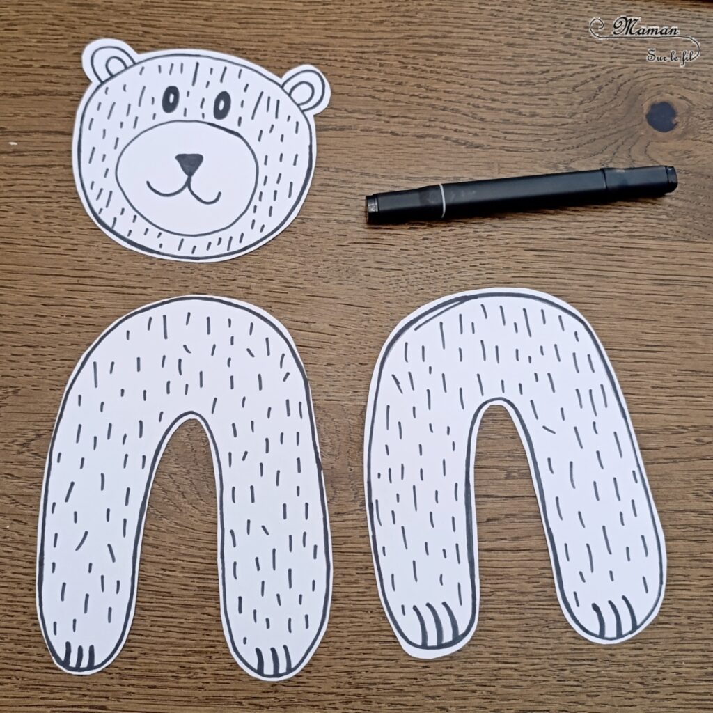 Dessiner un ours polaire graphique en relief : activité créative, dessin et manuelle enfants - Fond hivernal avec la technique du papier crépon et de l'eau - Ours blanc découpé et dessiné en noir de manière graphique - Dessin et graphismes - Effet en 3D avec des pastilles en mousse - Thème hiver, animaux du froid et de la banquise, neige - Bricolage et décoration sympa et facile - Arts visuels Maternelle et cycle 2 - Maternelle et élémentaire - Créativité - Cycle 1 ou 2 - tutoriel photos - mslf