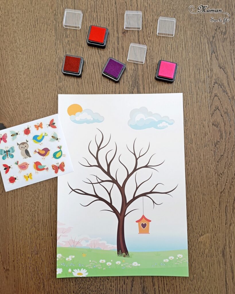 Créer un arbre d'amour avec des coeurs en empreintes de doigts : activité créative et manuelle enfants - Le tutoriel et tout le matériel viennent de chez 10 Doigts - Bricolage et décoration DIY réalisé des encreurs - Peinture ou encre - Gommettes - Possibilité d'utiliser le kit pour des arbres de saisons avec les couleurs adéquates - Bricolage Fait maison, décoration - Kit tout compris - Thème Nature, saisons, coeurs, amour, saint valentin, fêtes - Bricolage sympa et facile - Arts visuels Maternelle et cycle 2 - Maternelle et élémentaire - Créativité - Cycle 1 ou 2 - tutoriel photos - mslf