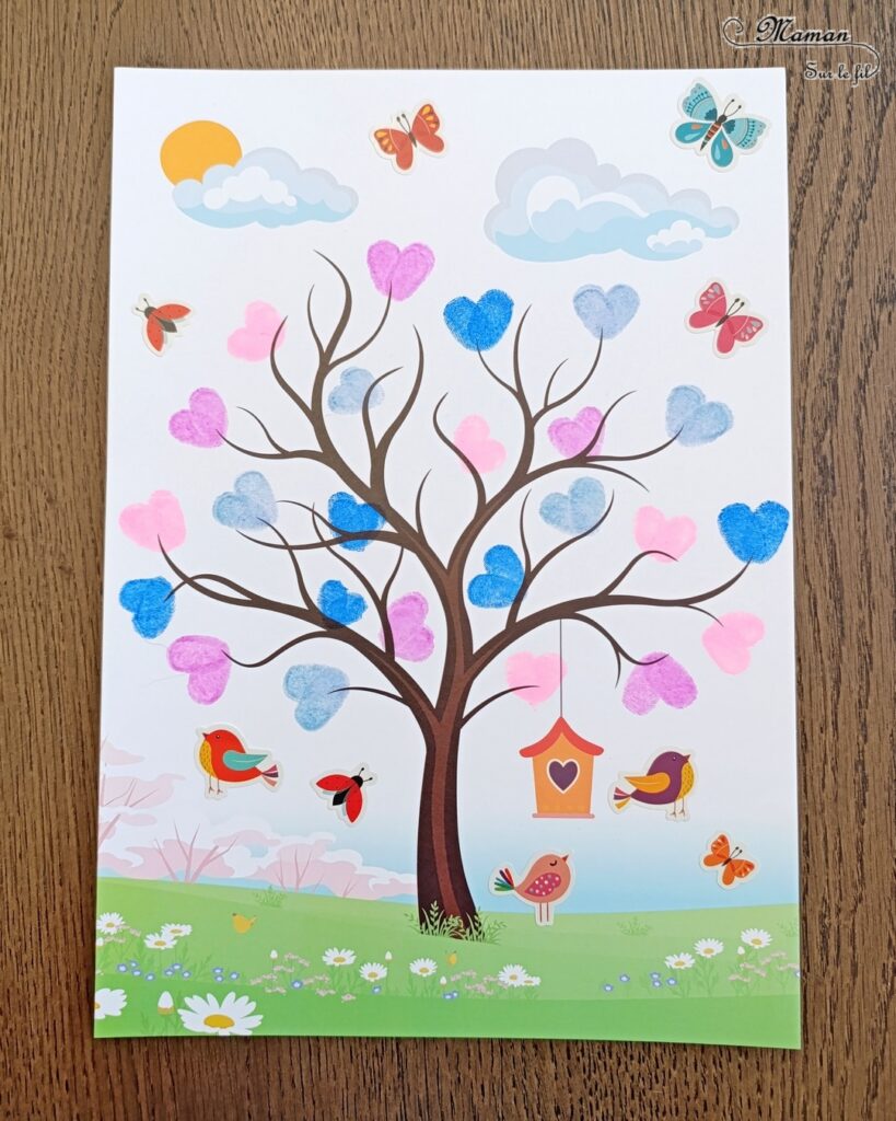 Créer un arbre d'amour avec des coeurs en empreintes de doigts : activité créative et manuelle enfants - Le tutoriel et tout le matériel viennent de chez 10 Doigts - Bricolage et décoration DIY réalisé des encreurs - Peinture ou encre - Gommettes - Possibilité d'utiliser le kit pour des arbres de saisons avec les couleurs adéquates - Bricolage Fait maison, décoration - Kit tout compris - Thème Nature, saisons, coeurs, amour, saint valentin, fêtes - Bricolage sympa et facile - Arts visuels Maternelle et cycle 2 - Maternelle et élémentaire - Créativité - Cycle 1 ou 2 - tutoriel photos - mslf