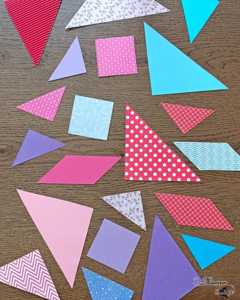 Créer des Coeurs en tangram : activité créative, récup' et manuelle enfants - Recyclage de chutes de papiers unis et à motifs - Découpage, géométrie, formes, couleurs - Reproduction d'un modèle de tangram - Cartes Coeur pour la Saint-Valentin - Colllage et Graphismes - Cadeau DIY à offrir pour la Saint Valentin ou la fête des mères, pères, grands-mères, grands-pères... - Thème Amour, amitié, coeurs, Saint Valentin, fêtes - Bricolage et décoration sympa et facile - Arts visuels Maternelle et cycle 2 - Maternelle et élémentaire - Créativité - Cycle 1 ou 2 - tutoriel photos et vidéo - mslf