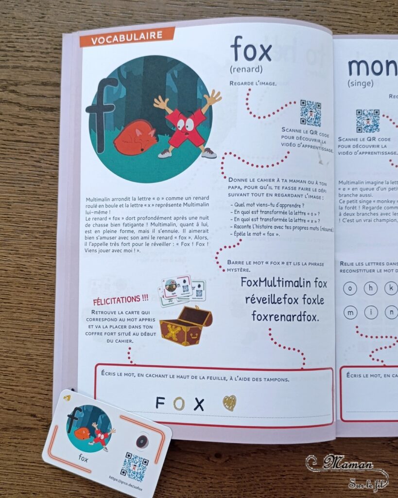 Apprendre l'anglais aux enfants avec Multimalin : Méthode clé en main basée sur des images et vidéos mentales - Jeux et activités ludiques et interactives - 90 mots par trimestre - minutes max par jour - Cahier, Cartes comme Flashcards, Tampons, Accès à vie aux vidéos et jeux numériques - Vidéo gratuite : 4 clés pour l'apprentissage de l'anglais - Cadeaux de lancement - Code de réduction - tutoriel et avis photos et vidéos - mslf