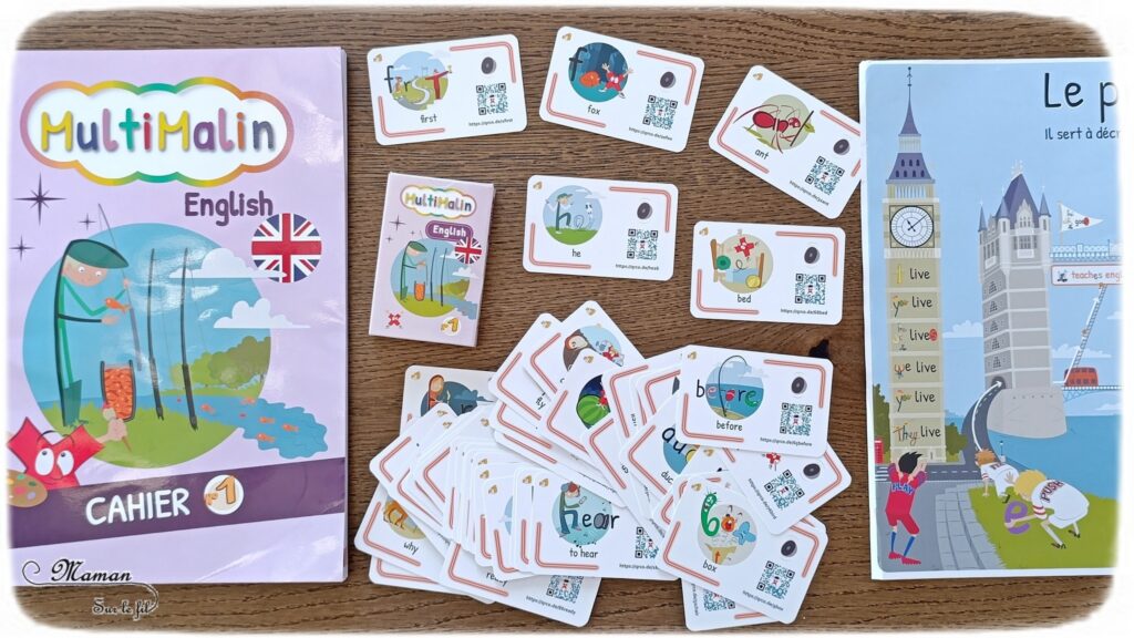 Apprendre l'anglais aux enfants avec Multimalin : Méthode clé en main basée sur des images et vidéos mentales - Jeux et activités ludiques et interactives - 90 mots par trimestre - minutes max par jour - Cahier, Cartes comme Flashcards, Tampons, Accès à vie aux vidéos et jeux numériques - Vidéo gratuite : 4 clés pour l'apprentissage de l'anglais - Cadeaux de lancement - Code de réduction - tutoriel et avis photos et vidéos - mslf