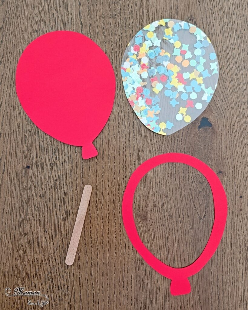 Fabriquer des ballons de Carnaval avec des confettis : activité créative et manuelle enfants - Confettis dans une feuille à plastifier - Plastifieuse pour le côté transparent - Découpage, collage - Ballons de baudruche colorés et décorés - Récup' de bâtonnets de glace en bois pour les tenir - Bricolage ludique et coloré pour un thème Carnaval, Mardi Gras, Anniversaire ou Cirque - Bricolage et décoration sympa et facile - Arts visuels Maternelle et cycle 2 - Maternelle et élémentaire - Créativité - Cycle 1 ou 2 - tutoriel photos et vidéo - mslf